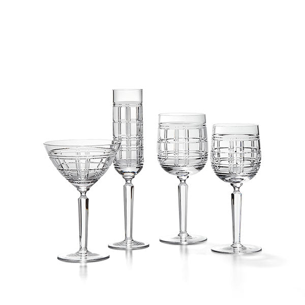 Hudson Plaid White Wine Glass