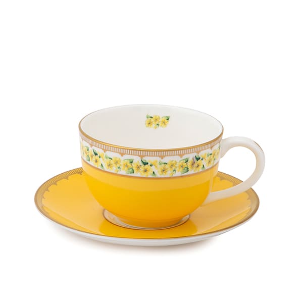 Shell Garden Floral Primula Teacup & Saucer Pastille