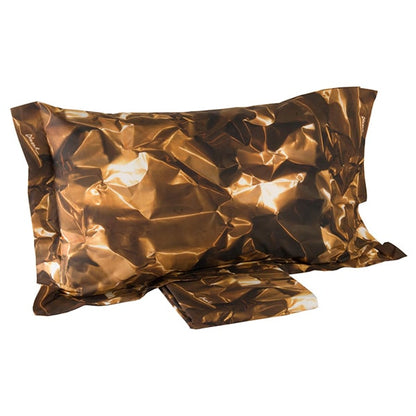 Wrinkle Metal Print Bed Sheet & Pillowcase Set