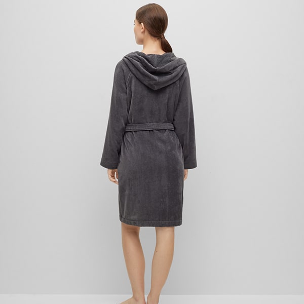 Plain Hooded Bathrobe