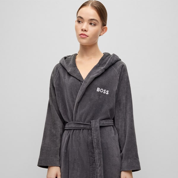 Plain Hooded Bathrobe